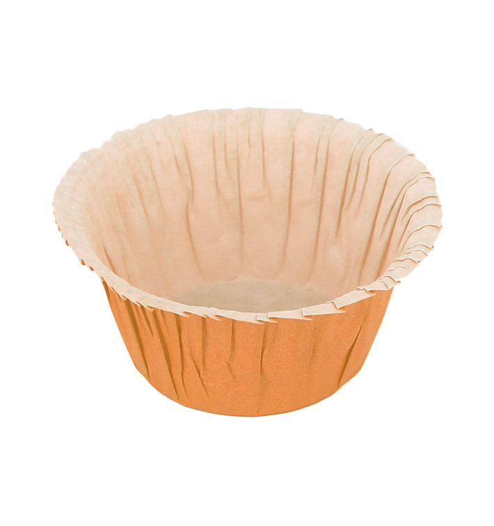 Cupcake vorm voering oranje 4,9x3,8x7,5cm Cupcake vorm voering oranje 4,9x3,8x7,5cm