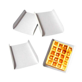 Papieren dienblad voor wafel wit 13,5x10cm (100 stuks) 