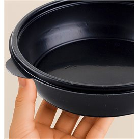 Plastic deli Container PP zwart 1000ml Ø23cm (150 stuks)