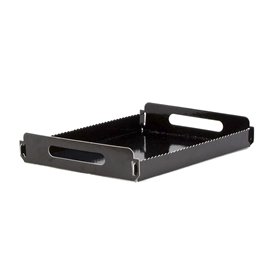 Papieren dienblad met handgrepen Rechthoekige vorm zwart 16x23 cm (10 stuks) 