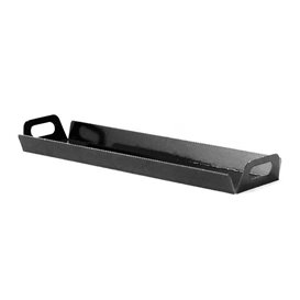 Papieren dienblad met handgrepen Rechthoekige vorm zwart 32x7,5 cm (5 stuks)