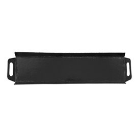 Papieren dienblad met handgrepen Rechthoekige vorm zwart 32x7,5 cm (5 stuks)
