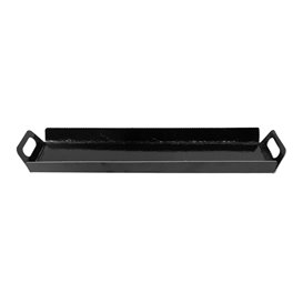 Papieren dienblad met handgrepen Rechthoekige vorm zwart 32x7,5 cm (5 stuks)