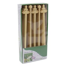 Bamboe Drink roerstaaf “Bouddha 1” 14cm (50 stuks) 