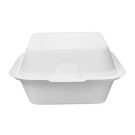 Suikerriet Burger Box wit 15x15x8cm (600 stuks)