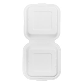 Suikerriet Burger Box wit 15x15x8cm (600 stuks)