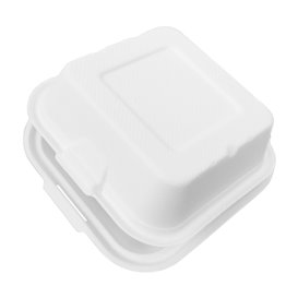 Suikerriet Burger Box wit 15x15x8cm (600 stuks)