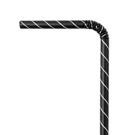 Papieren flexibele rietjes pakket Ø0,6cm 23cm (250 stuks)