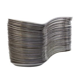 Plastic saus mini lepel PS zilver 10 cm (50 stuks) 