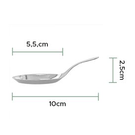 Plastic saus mini lepel PS zilver 10 cm (500 stuks)