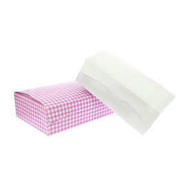 Papier bakkerij doos roze 18,2x13,6x5,2cm 500g (25 stuks)