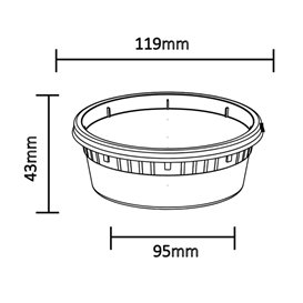 PP Bakjes “Deli Range” Transparant met Deksel 240ml (40 Stuks)