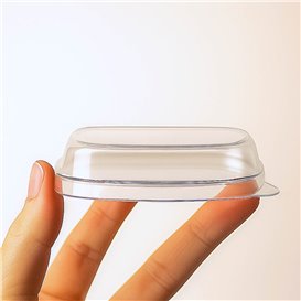 Deksel voor Fingerfood Schaaltje PS Transparant 7,5x7,5cm (2.000 stuks)