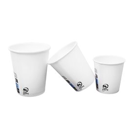 Papieren beker wit 9Oz/280ml Ø8,0cm (1000 stuks)