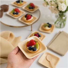 Vierkant Houten Bord 9x9cm (25 Stuks)