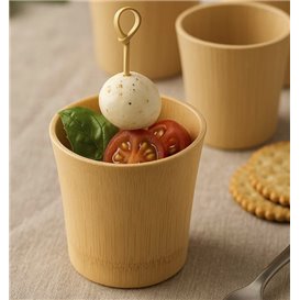 Natuurlijke Bamboe Herbruikbare Beker Snacks en Hapjes 8,4x9,2x9cm (2 Stuks)