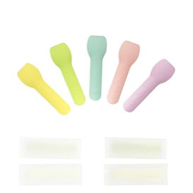Papieren Ijslepels Individueel Verpakt Pastelkleurige 'Tutti Frutti' 9cm (2.000 Stuks)