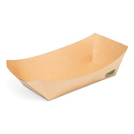 Snackbakjes Bamboe Karton Kraft 350ml 16,5x12x4,4cm (25 Stuks) 