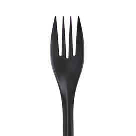 Herbruikbare Vork in PP Zwart 17,5cm (50 Stuks)