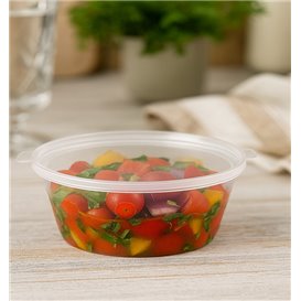 Ronde PP Sausbakje met Scharnierdeksel 6Oz/180ml (100 Stuks)