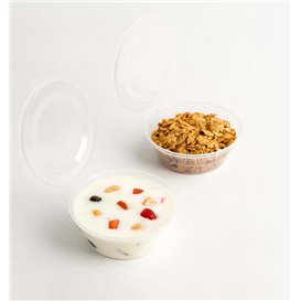 Ronde PP Sausbakje met Scharnierdeksel 6Oz/180ml (100 Stuks)
