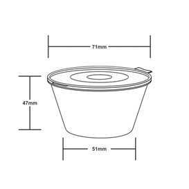PP Sausbakje met Scharnierend Deksel120ml (50 stuks)