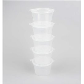 PP Sausbakje met Scharnierend Deksel120ml (50 stuks)