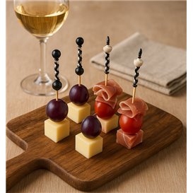 Bamboe Prikkers Zwart en Wit 9cm (1.200 stuks)