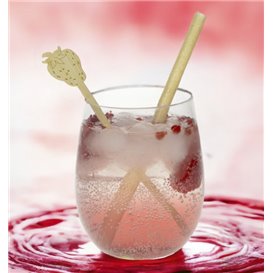 Bamboe Drink roerstaaf Aardbei 14cm (50 stuks) 