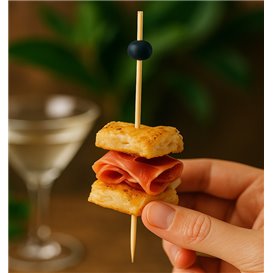 Bamboe prikker "Big Bal" Design Zwart 12,5cm in doos (100 stuks) 