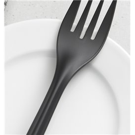 Herbruikbare Vork in PP Zwart 17,5cm (25 Stuks)