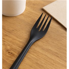 Herbruikbare Vork in PP Zwart 17,5cm (1.000 Stuks)