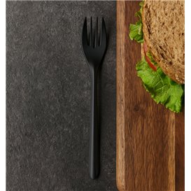 Herbruikbare Vork in PP Zwart 17,5cm (1.000 Stuks)
