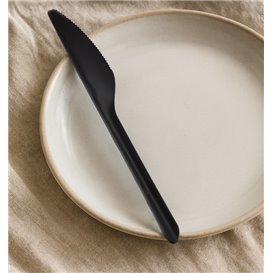 Herbruikbaar Mes in PP Zwart 17,8cm (25 Stuks)