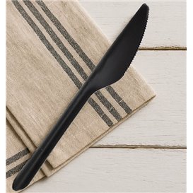 Herbruikbaar Mes in PP Zwart 17,8cm (1.000 Stuks)