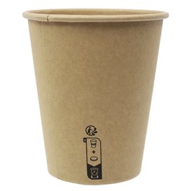 Papieren beker 9Oz/290ml Kraft Ø8,0cm (50 stuks) 