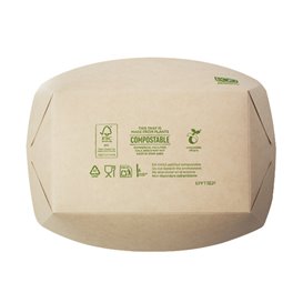 Snackbakjes Bamboe Karton Kraft 800ml 24x16x5,2cm (500 Stuks)