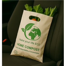 Plastic zak met gestanst handvat Bio Home Compost 20x33cm 20µm (3.000 stuks)