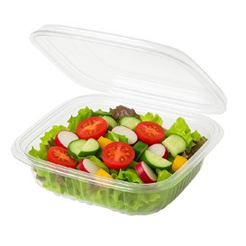 Plastic scharnierende Deli-Container PET Vierkant 250ml (900 stuks)