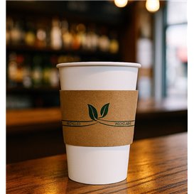 Papieren Sleeve voor Koffiebeker 8 Oz (100 Stuks)