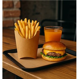 Papieren Container voor frietenkraft groot maat 8,2x3,3x14,9cm (25 stuks) 
