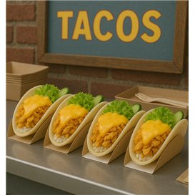 Papieren Container Tacos 13,5x2,5x6cm (100 stuks)