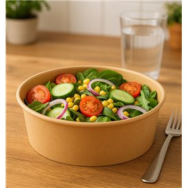 Kraft-Kraft Kartonnen Saladebak 1.000ml Ø16,6cm (50 stuks)