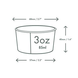 Terrine Kartonnen Ijs 4Oz/114ml (50 Stuks)