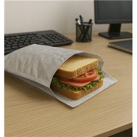 Papieren hamburgerbox Aluminiumfolie Vetvrij Zilver 22,3+5x20cm (2000 stuks)