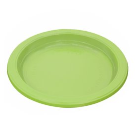 Plastic Bord PS Herbruikbaar Plat Limoengroen Ø220mm (300 Stuks)