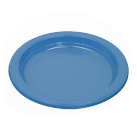 Plastic PS Herbruikbaar Bord Plat Donkerblauw Ø220mm (300 Stuks)