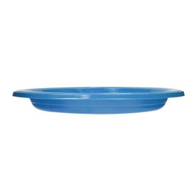 Plastic PS Herbruikbaar Bord Plat Donkerblauw Ø220mm (300 Stuks)