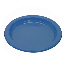 PS Herbruikbaar Plastic Bord Plat Donkerblauw Ø165mm (25 Stuks)