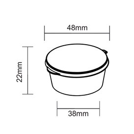 PP Sausbakje met Scharnierend Deksel 30ml (100 Stuks)